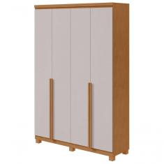 Imagem de Guarda-roupas 4 Portas 2 Gavetas 100% Mdf Alonzo Sem Espelho E Com Pés - Lopas Amendoa Clean/off White