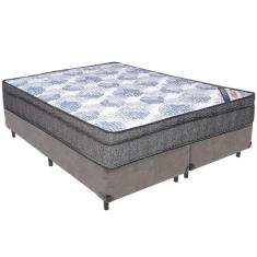 Imagem de Cama Box Cinza E Colchão Iso Superpocket Molas Ensacadas Queen Ortobom