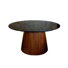 Imagem de Mesa Cone de Centro Oval 70x50 cm Base laminada em Madeira Pau Ferro Tampo Laca Preta