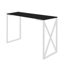 Imagem de Mesa Escrivaninha 90cm Bex Home Office Industrial Consultório Ferro Branco MDF Preto - Ahz Móveis