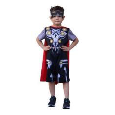 Imagem de Fantasia Infantil Menino Thor Com Capa Mascara E Martelo - Megalupe, T