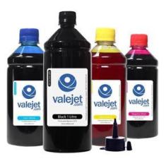 Imagem de Kit 4 Tintas L475 para Epson Bulk Ink Black 1 Litro Coloridas 500ml Corante Valejet