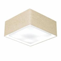 Imagem de Plafon Quadrado Md-3039 Cúpula em Tecido Dupla 25/50x35cm Rustico Bege - Bivolt