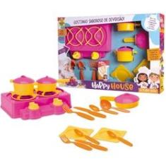 Imagem de Kit Cozinha Infantil Happy House Fogao Panelinhas Meninas - Samba Toys