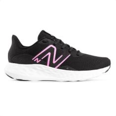 Imagem de TENIS NEW BALANCE 411V3 FEMININO BLACK/REAL PINK, Calçados Femininos, PRETO/ROSA, 34