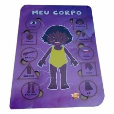 Imagem de Brinquedo Pedagógico Educativo Em Madeira Quebra Cabeça Corpo Humano (Menina B)