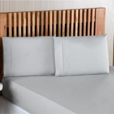 Imagem de Jogo De Lençol Queen Percal 200 Fios 3 Peças - Cinza