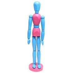 Imagem de Boneco Articulado Color 30cm Azul E Rosa - Sinoart