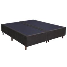 Imagem de Base Para Cama Box Casal Queen Size Bipartido 158cm Suede Liso Tower Nw Marrom - Gazin