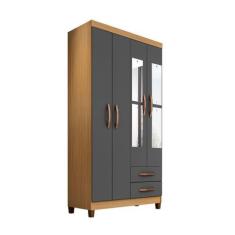 Imagem de Guarda Roupa 4 Portas E 2 Gavetas Com Espelho Manchester - Édecasamóve