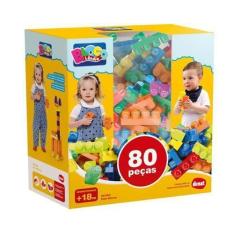 Imagem de Brinquedo Blocos Montar Blocolandia Mk380 80 Peças Dismat - Dismat Bri
