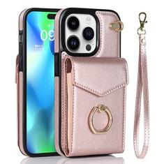 Imagem de Capa de telefone de couro de luxo para iPhone 14 13 12 Mini 11 Pro X XS Max XR 8 7 6 6S Plus SE 2020 Carteira titular do cartão Stand Back Cover, ouro rosa, para iPhone 12 Mini