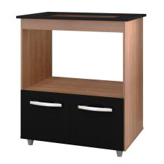 Imagem de Balcão Para Cooktop 5 Bocas Com 2 Portas Elisa Savana/preto - Moblis