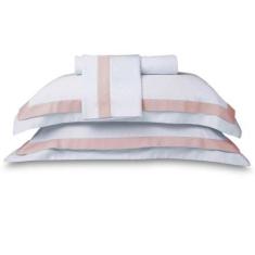 Imagem de Jogo Cama Lençol Casal 300 Fios Naturalle St Germain Rosa