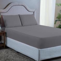 Imagem de Jogo Lençol Cama Box Casal com Elástico e Fronha 400 Fios 03 Peças  - 