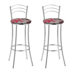 Imagem de Kit 2 Banquetas Cromadas Bc26-a E511 Cromado/Estampado