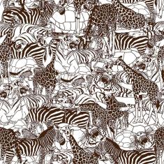 Imagem de Papel De Parede Adesivo Animais Selva 388968031 0,58X3,00M