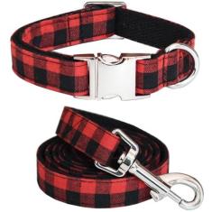 Imagem de Bubblepup Conjunto de coleira e trela para cães, coleiras ajustáveis macias e confortáveis para cães