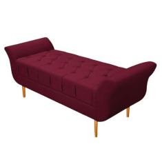 Imagem de Recamier Estofado Ari 195 cm King Size Suede Bordô - Amarena Móveis