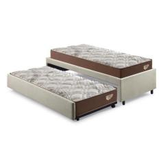 Imagem de Bicama Box Solteiro 103X208 Linho Bege Com 2 Colchões Relax Adorabile