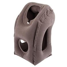 Imagem de Travesseiro de Viagem Inflável Dobrável Portátil para Casa, Avião S, Travesseiro para Descanso de Cochilo para Escritório, Cinza Apoia o Corpo na Obtenção da Coluna Ideal,