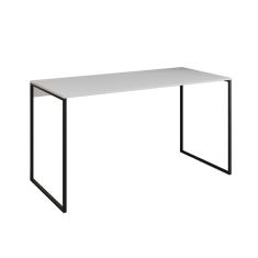 Imagem de Escrivaninha Industrial Base Ferro Preto Tampo Mdp Branco 137x60