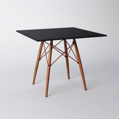 Imagem de Mesa Eiffel Wood Cobre Tampo De Madeira Quadrada 90 Cm Preto New Green