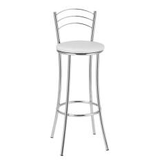 Imagem de Banqueta Alta Cromada Bc26/a A101 Treparoni Branco