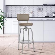 Imagem de Banqueta Cromado Assento Rato Metalizado Compoarte Cromado/rato Metalizado