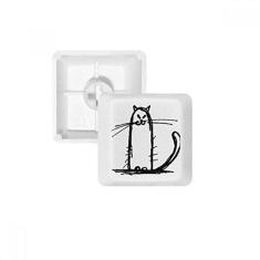 Imagem de Kit de atualização de teclado mecânico PBT para jogos Small Cat Smile Sit Black Line