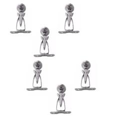 Imagem de Trava Porta Cromado Fixador para porta Rodapé 6 conjuntos Kit