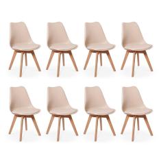 Imagem de Kit 8 Cadeiras Eames Wood Leda Nude Império Brazil Business