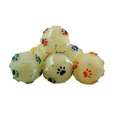 Imagem de Bola De Borracha Pata Osso Flúor Para Pet 12 Pçs