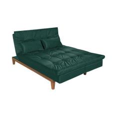 Imagem de Sofá Cama Reclinável 2 Lugares Change Veludo Verde G30 - Gran Belo
