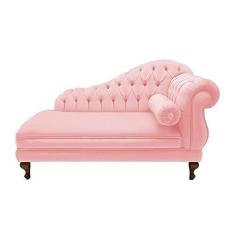 Imagem de Divã Recamier Namoradeira Larissa 150cm Suede Rosa - LM DECOR
