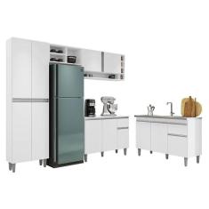 Imagem de Cozinha Vanessa e Balcão de Pia Tatiane 120 cm Branco Brilho - AJL