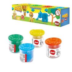 Imagem de 4 Massinhas Infantil Para Modelar Molda Mundo Dismat Mk 442