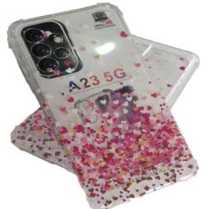 Imagem de Capinha Anti Choque Chuva de Coração + Película de Vidro 3D Para Samsu