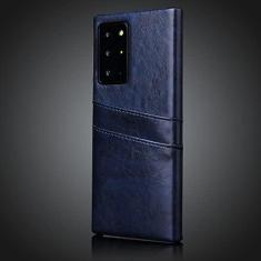 Imagem de Estojo fino para cartão traseiro em couro retrô para Samsung Galaxy S20 S21 S22 S10 S9 S8 Plus Note 8 9 10 20 Ultra Cover, azul marinho, para Note 8
