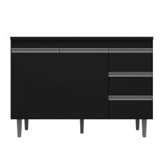 Imagem de Balcão de Cozinha Madrid para Pia de 120cm Preto - Montanaris Decor