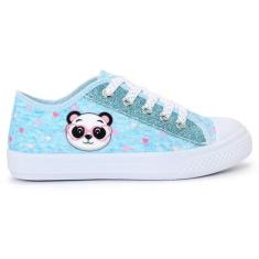 Imagem de Tênis Infantil Feminino Cano Baixo Panda Glitter Menina Ref021 - Nippo