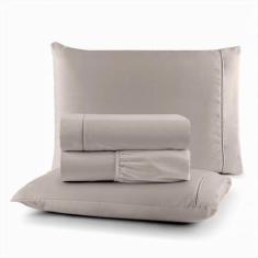 Imagem de Jogo de Cama Algodão King 200 Fios 4 Peças Toque Macio - Charme do Lar