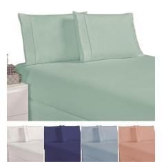 Imagem de jogo lençol kit cama box king lencois quarto toque macio fronha lisa m