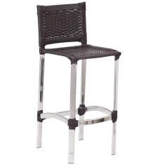 Imagem de Banqueta Madri Em Alumínio Para Edícula Trama Original Tabaco