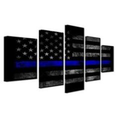 Imagem de Quadro Decorativo Bandeira 5 partes 130x65 em tecido