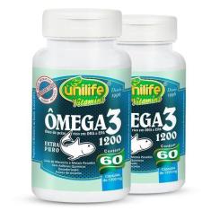 Imagem de Kit 2 Ômega 3 Óleo De Peixe 1200Mg 60 Cápsulas Unilife