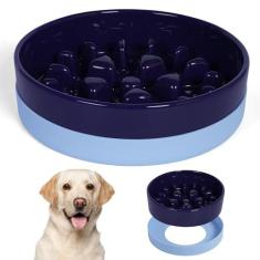 Imagem de Sted Tigelas de alimentação lenta de cerâmica para cães de raça média e grande, tigela de alimentação lenta para cães, tigelas de ração para cães para comedores rápidos, alimentação lenta, tigela de