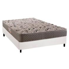 Imagem de Cama Box Casal: Colchão Anatômico Herval AG65 Fort + Base CRC Suede White(138x188)