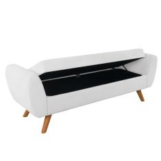 Imagem de Recamier Bau Italia 1,60m Suede Branco - Inova Decor