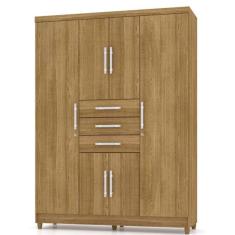 Imagem de Guarda Roupa Ropeiro Taurus Casal 6 Portas 3 Gavetas Nature - Fabrica 1 Móveis